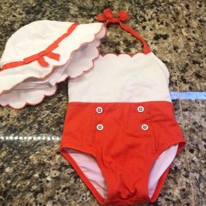 Janie & Jack swimsuit and sun hat